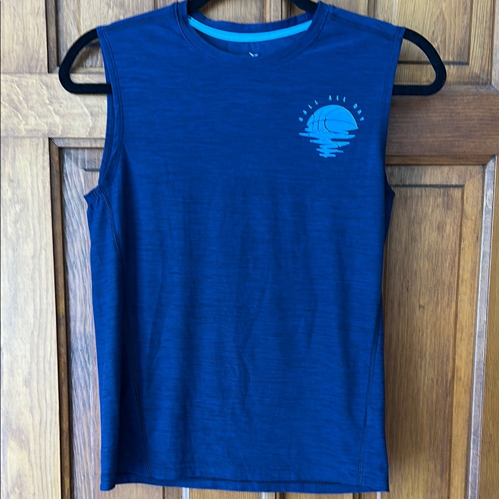 Navy Blue Sleeveless Graphic Tee